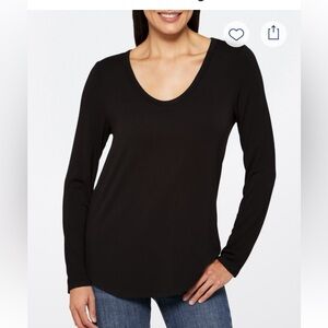 Market & Spruce Jenna Soft V-Neck Long Sleeve Tee
